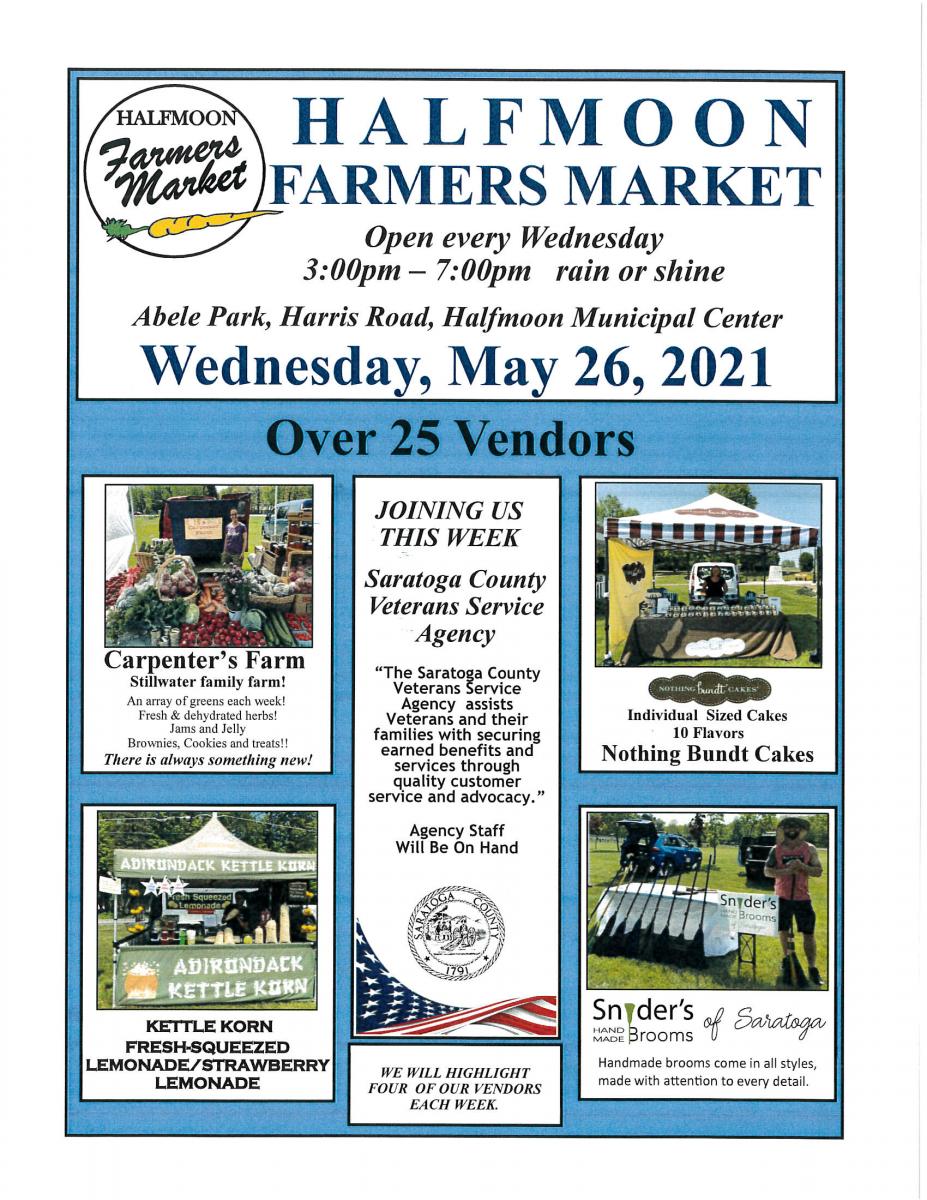 Farmer's Market May 26, 2021 3 pm to 7 pm