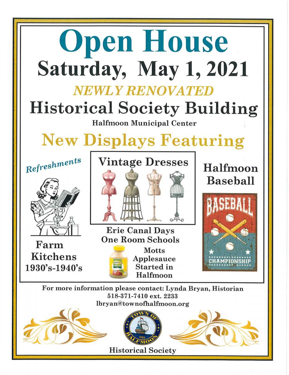 Historical Society Open House May 1, 2021 11 am to 4 pm