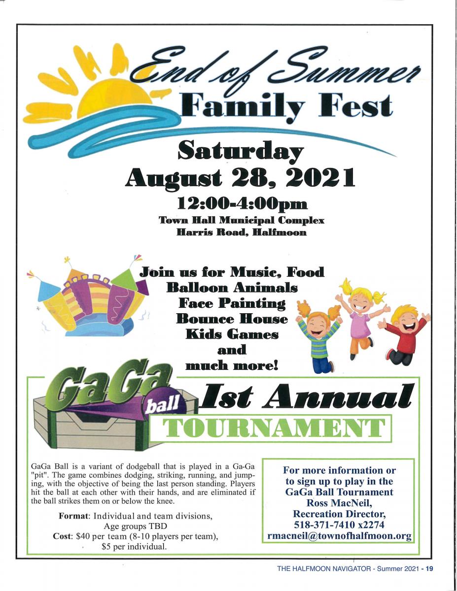 END OF SUMMER FAMILY FEST 8/28/2021 12:00 PM TO 4:00 PM