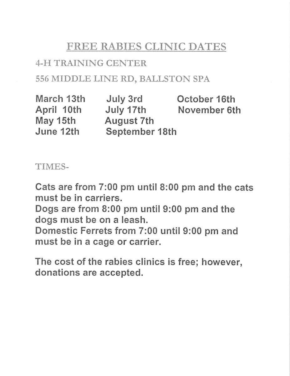 4H Free Rabies Clinic
