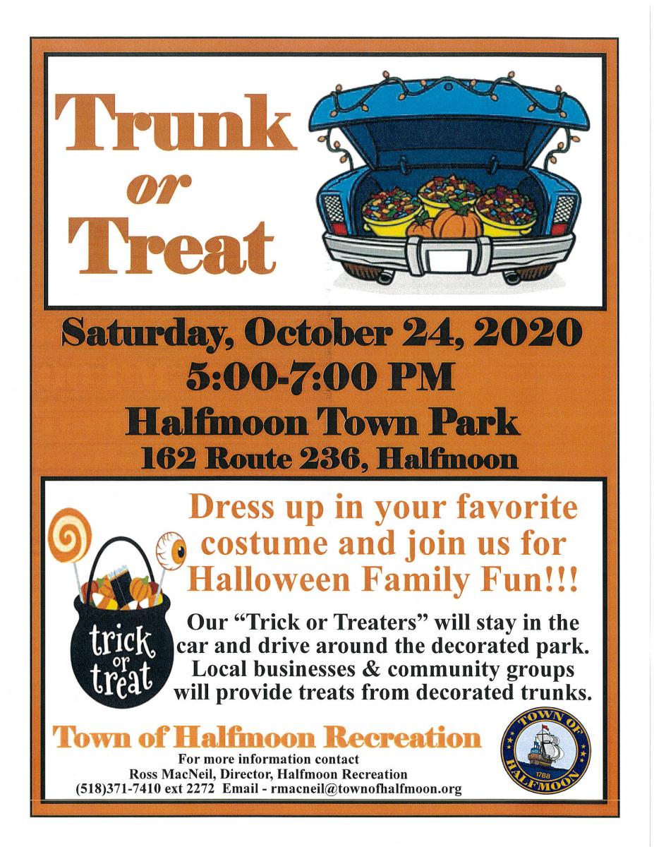 Drive Through Trunk or Treat in the Park on October 24th @ 5pm to 7pm