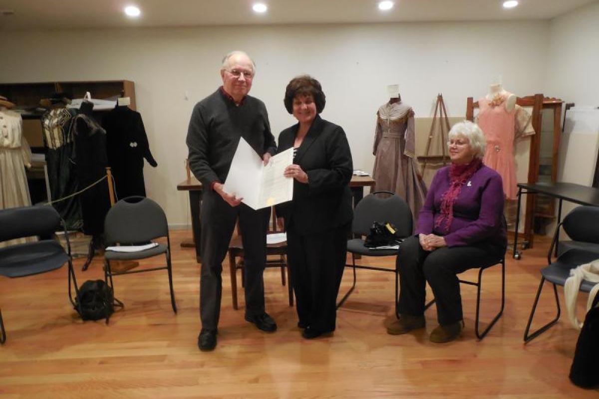 State Senator Kathy Marchione presented a proclamation to President James Bold