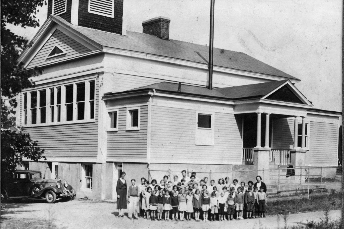 Clifton Park Village School after it was moved