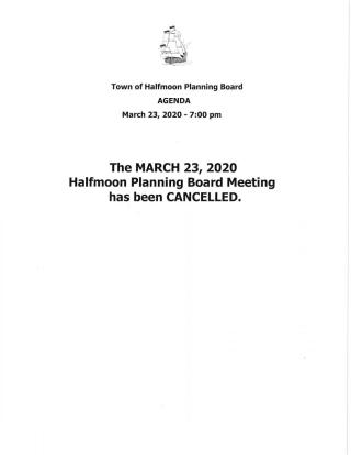 PB Meeting Canceled ~ March 23, 2020