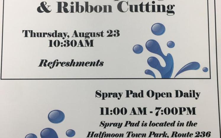 Please join us on August 23rd @ 10:30 a.m. at the Spray Pad for the Grand Opening & Ribbon Cutting~